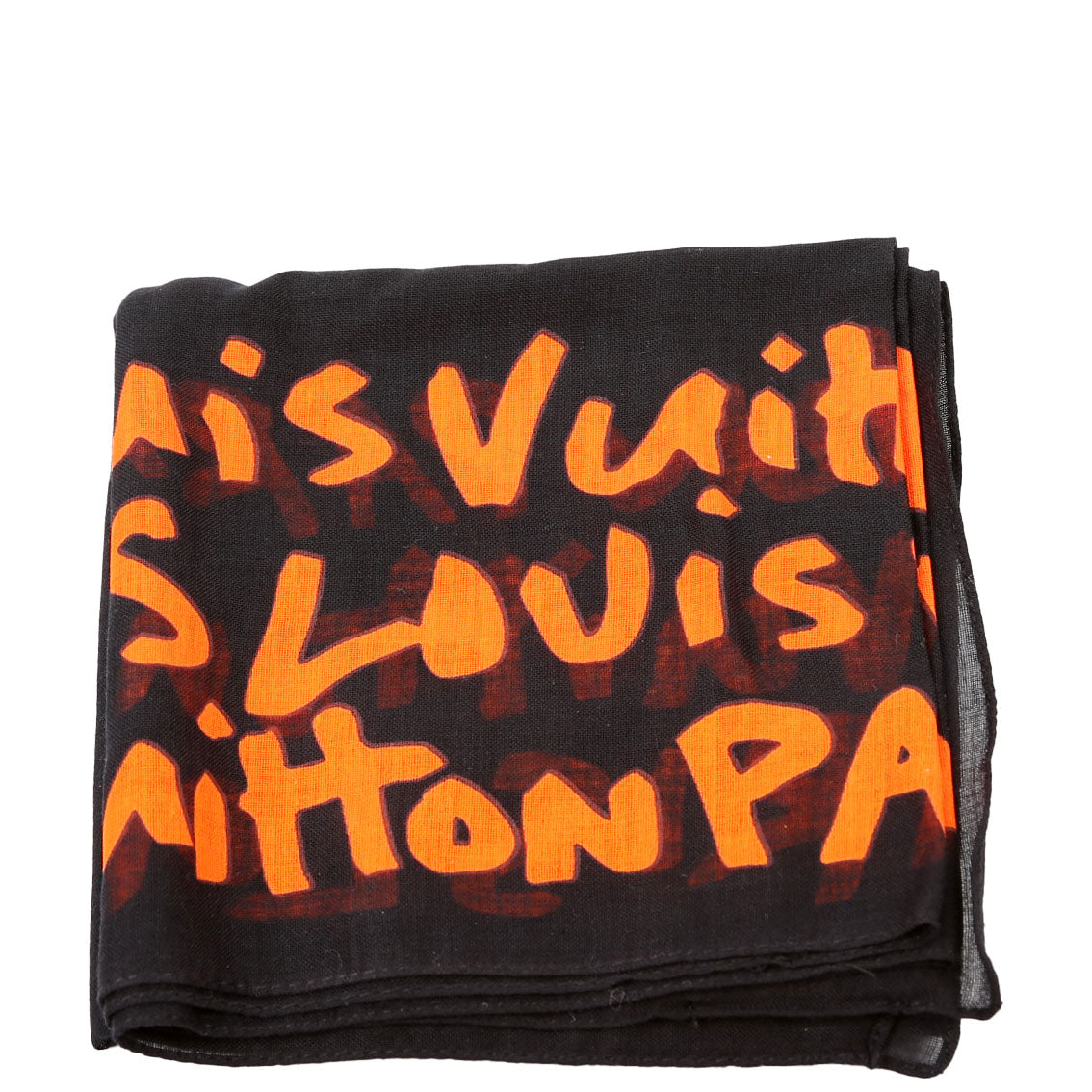 Graffiti Monogram Bandana Cotton Black/Orange