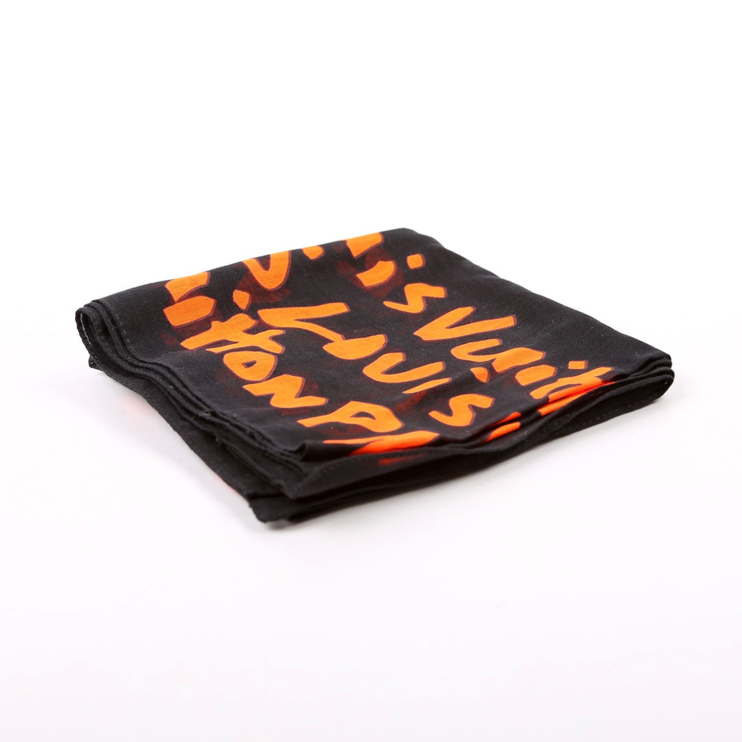 Graffiti Monogram Bandana Cotton Black/Orange