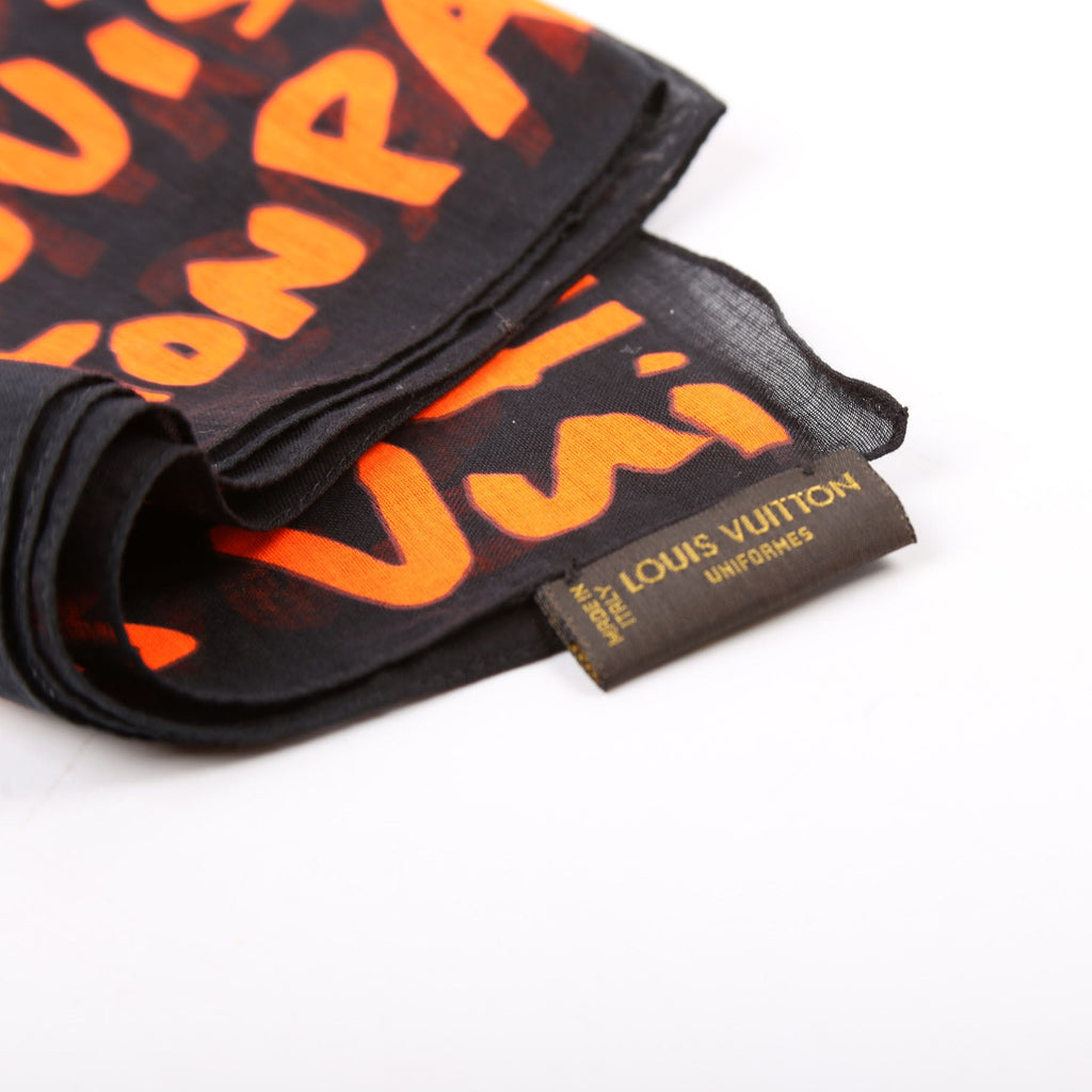 Graffiti Monogram Bandana Cotton Black/Orange