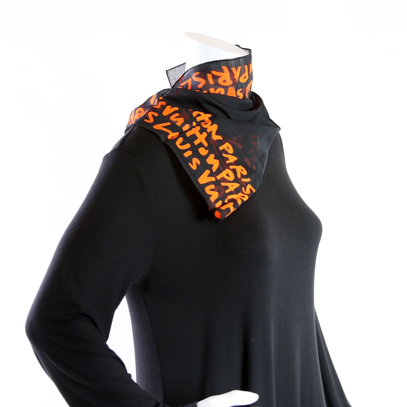 Graffiti Monogram Bandana Cotton Black/Orange