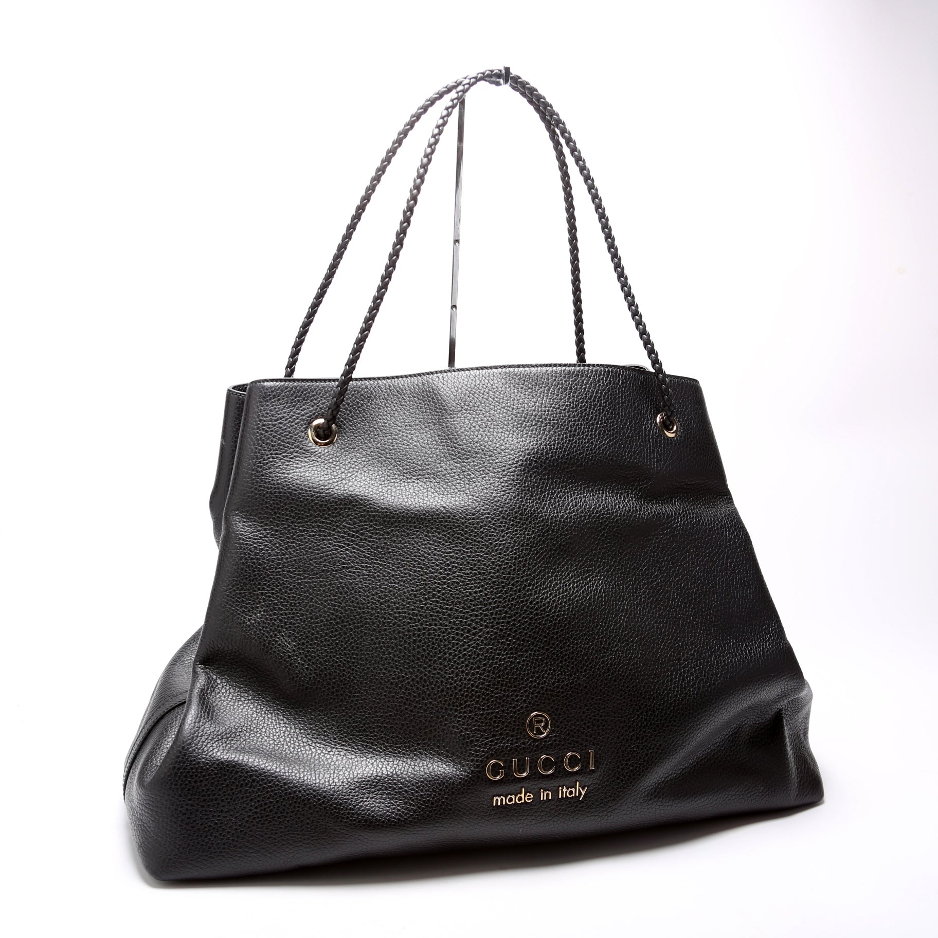 419690 Gifford Braided Strap Tote Black