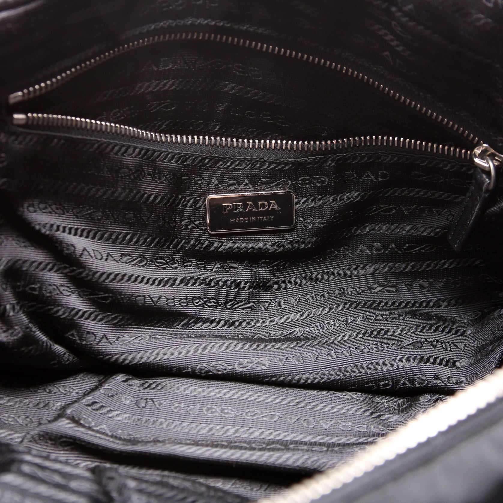 Tessuto Nylon/Leather Shoulder Bag Vintage Black