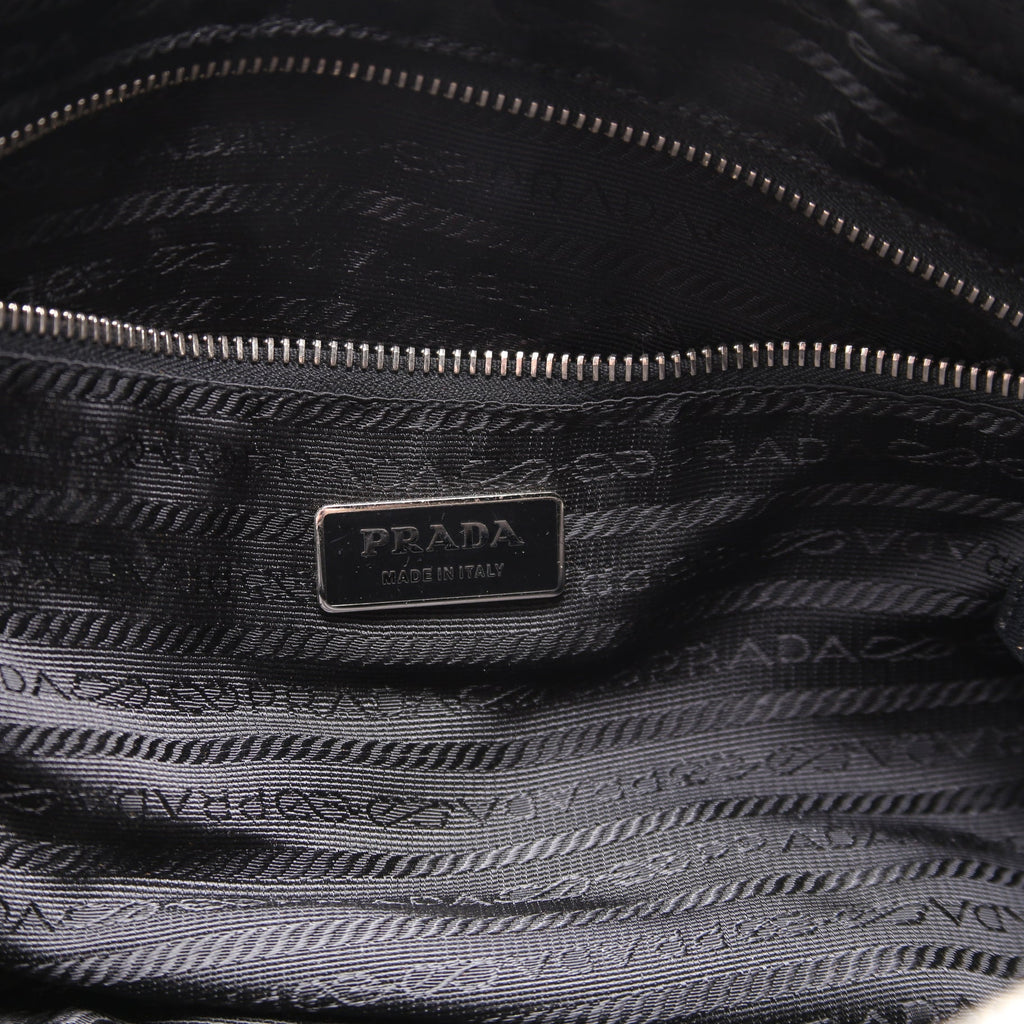 Tessuto Nylon/Leather Shoulder Bag Vintage Black