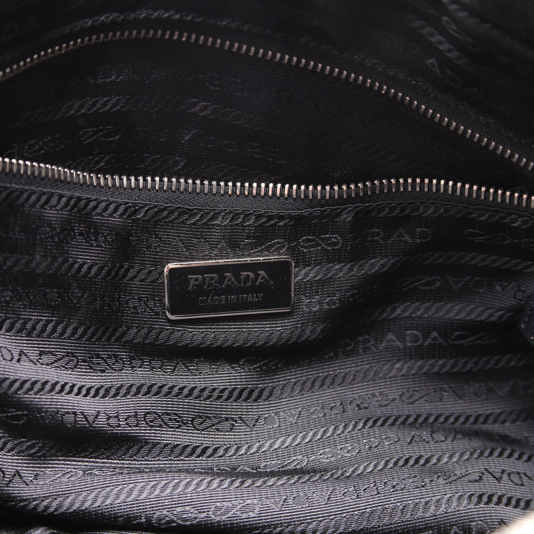 Tessuto Nylon/Leather Shoulder Bag Vintage Black
