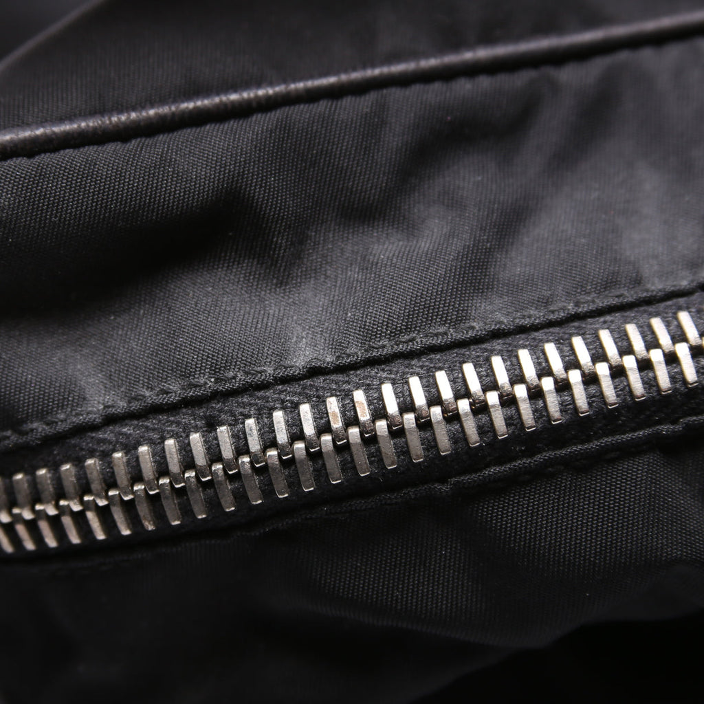 Tessuto Nylon/Leather Shoulder Bag Vintage Black