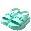 Rubber Horsebit Platform Slingback Sandals Size 39 Teal