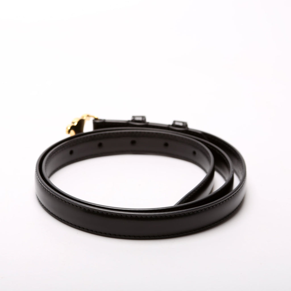Triomphe Small Taurillion Leather Belt Size 85 Black