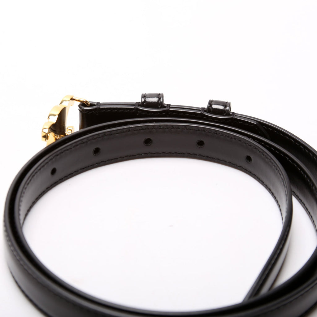 Triomphe Small Taurillion Leather Belt Size 85 Black