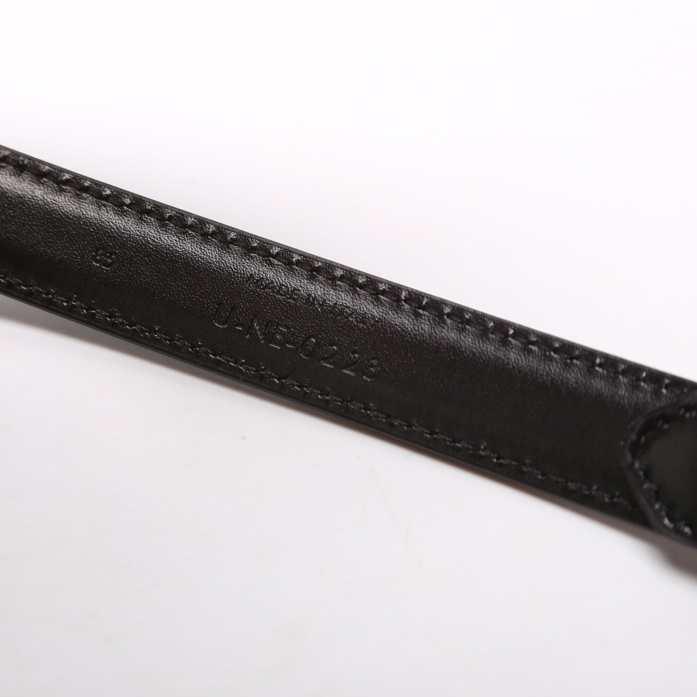 Triomphe Small Taurillion Leather Belt Size 85 Black
