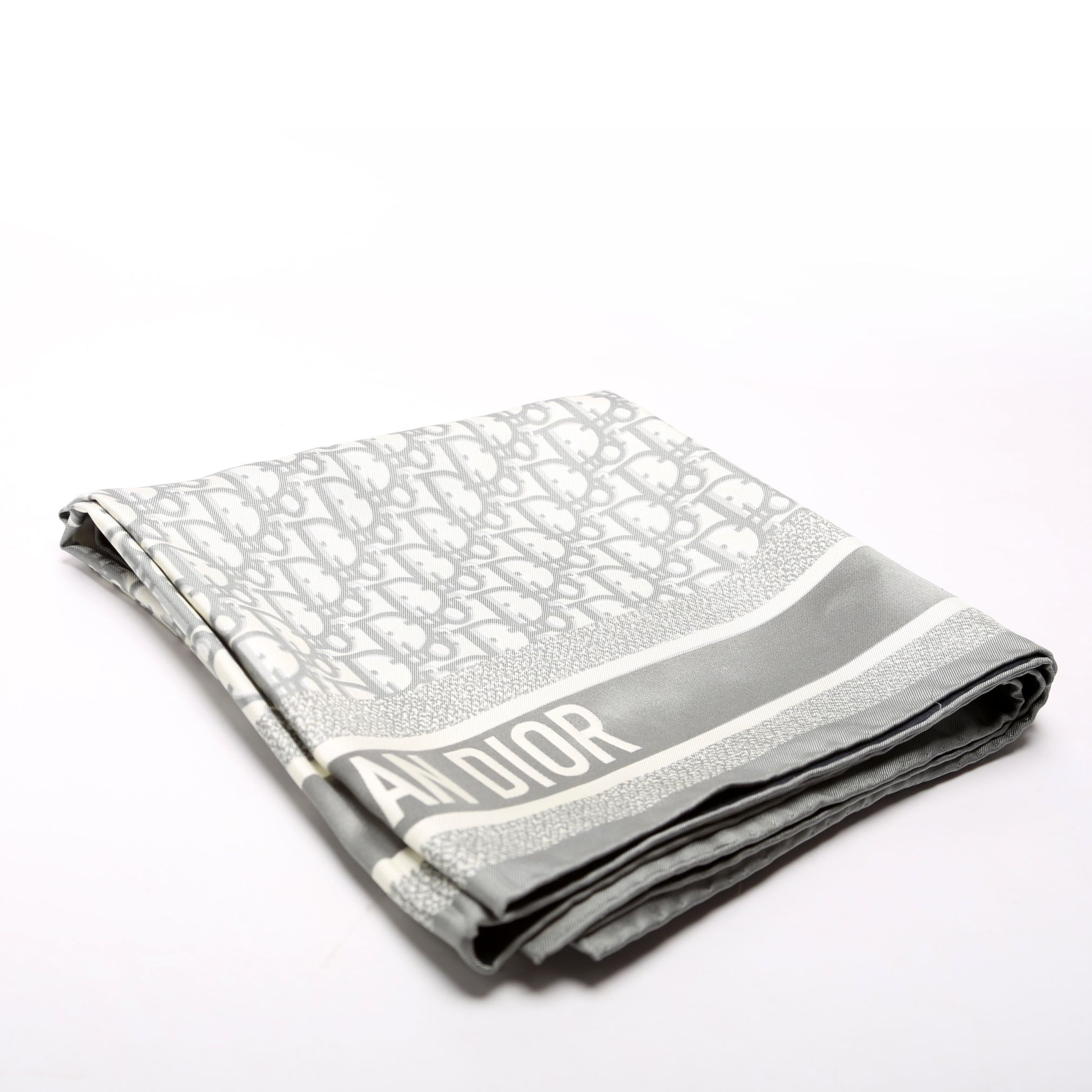 Oblique Diortwin 90CM Square Silk Scarf Navy/Grey