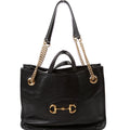 621144 1955 Horsebit Large Leather Tote Black