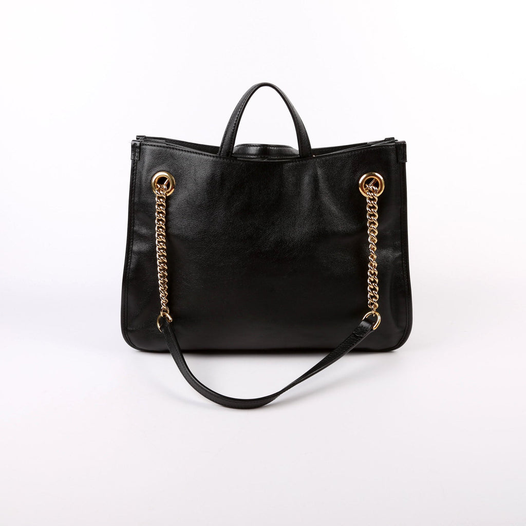 621144 1955 Horsebit Large Leather Tote Black