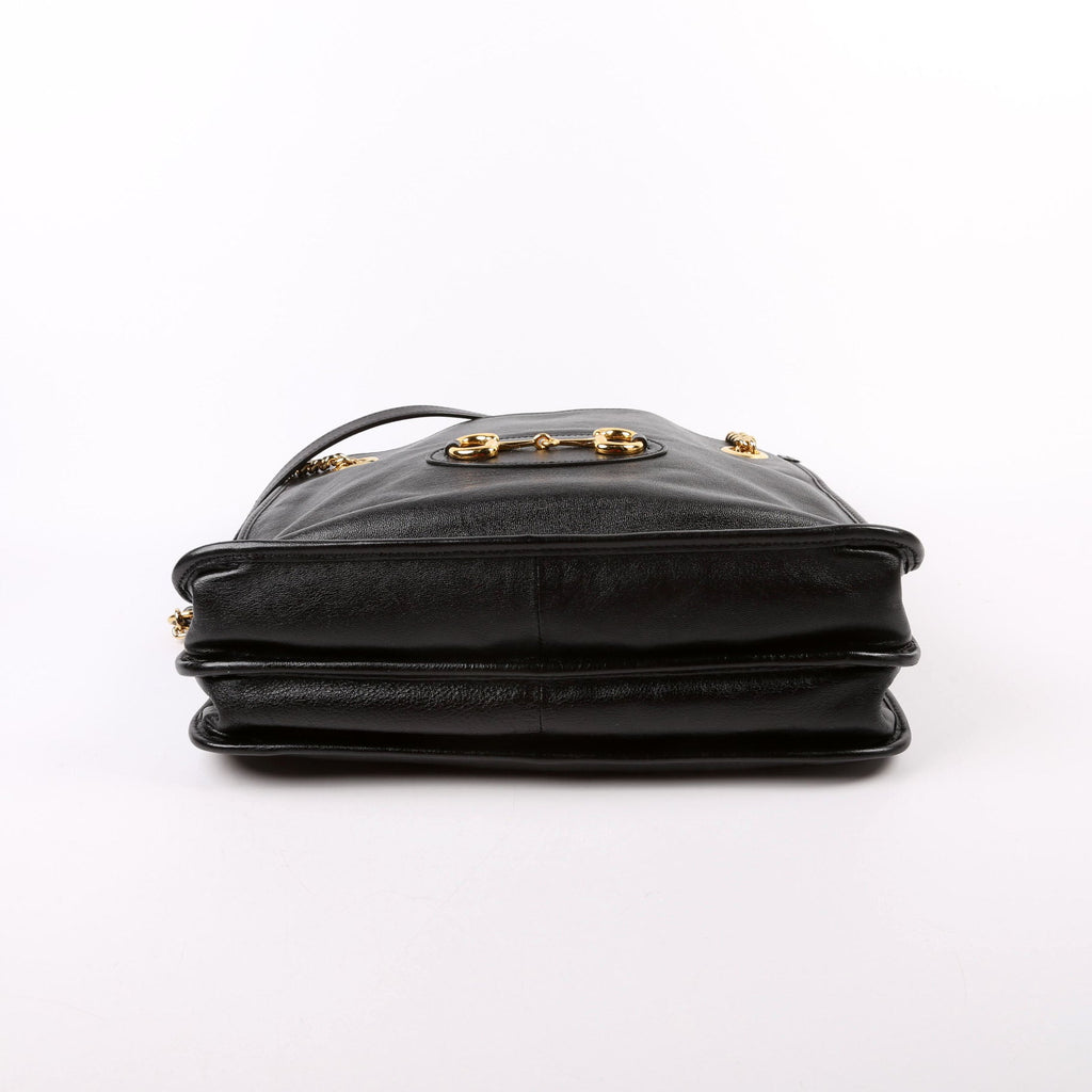 621144 1955 Horsebit Large Leather Tote Black