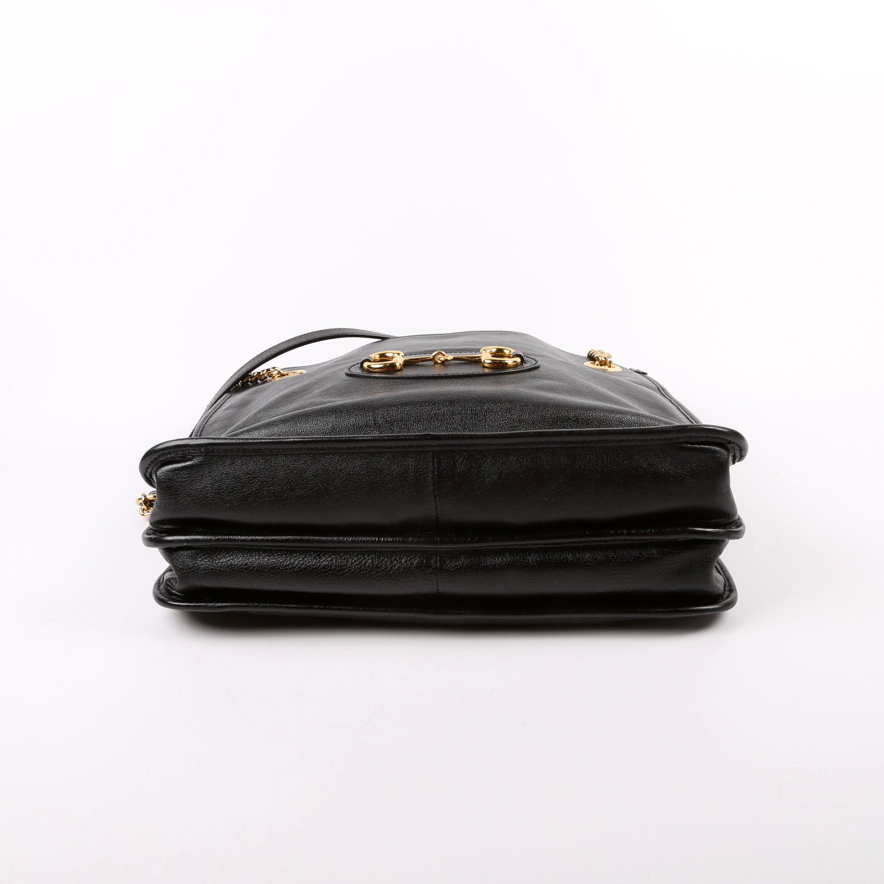 621144 1955 Horsebit Large Leather Tote Black
