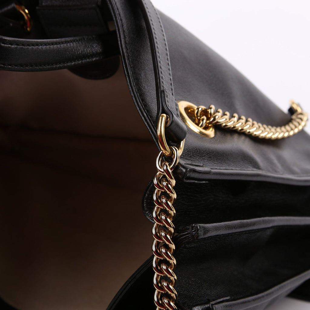 621144 1955 Horsebit Large Leather Tote Black