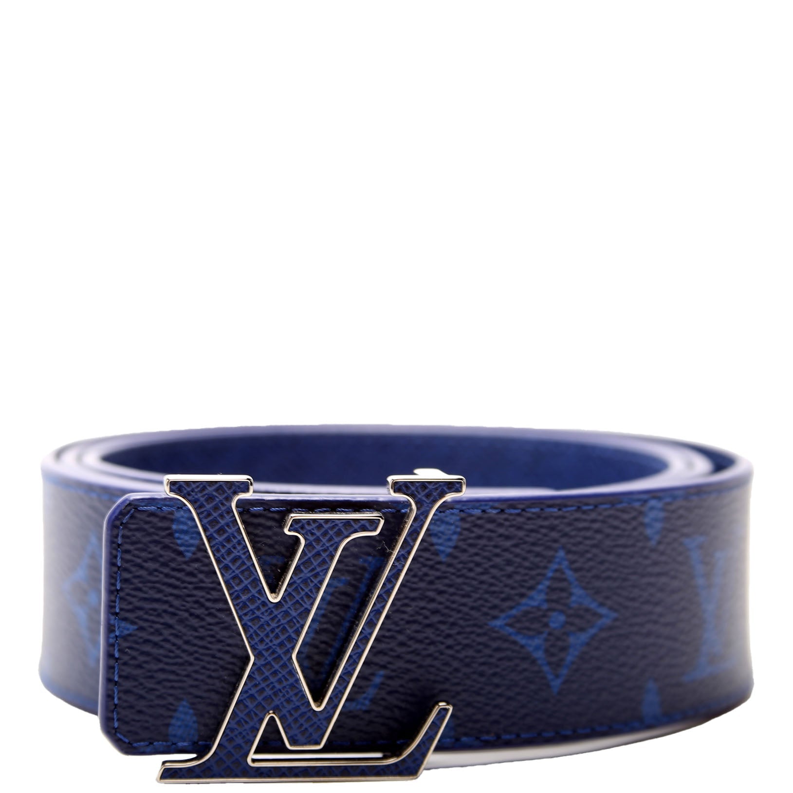 LV Initiales 40MM Reversible Leather/Cobalt Monogram Size 100/40