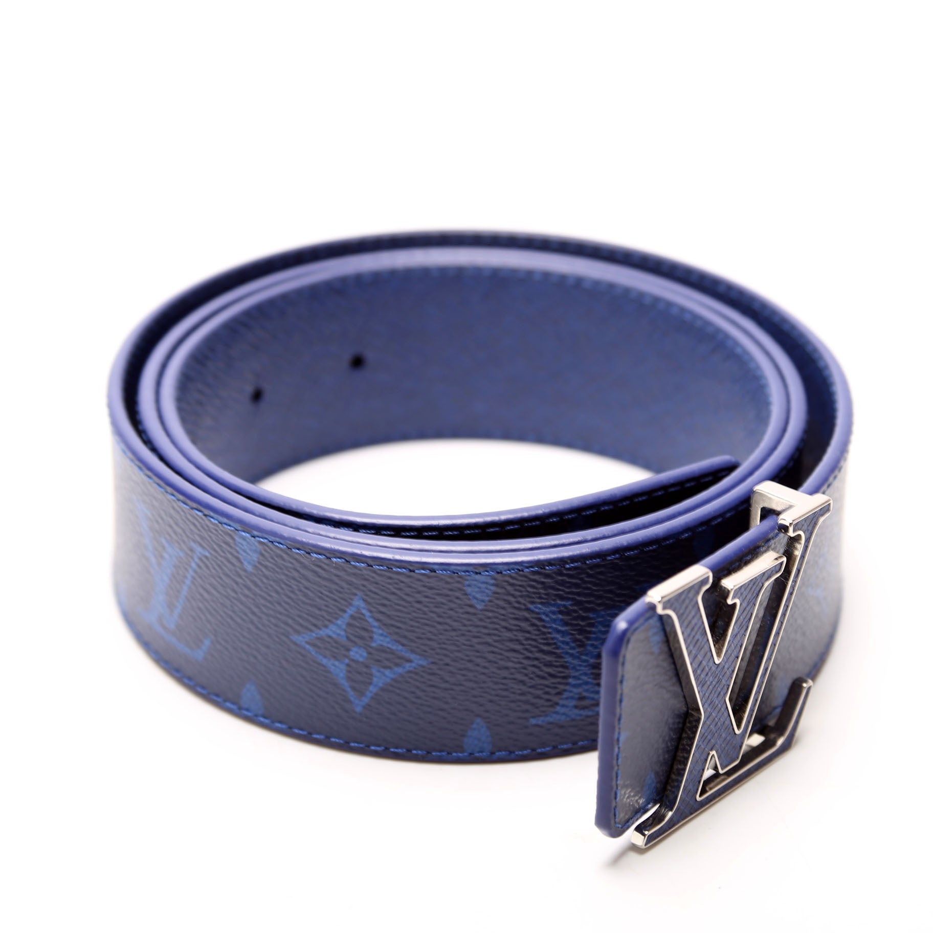 LV Initiales 40MM Reversible Leather/Cobalt Monogram Size 100/40