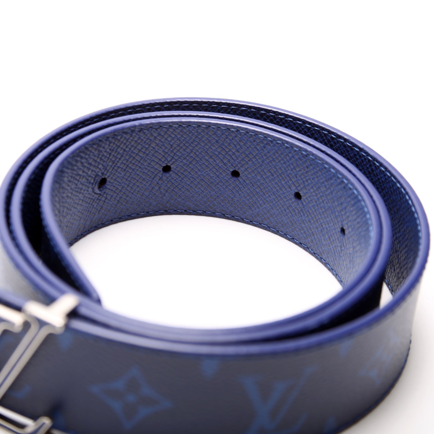 LV Initiales 40MM Reversible Leather/Cobalt Monogram Size 100/40