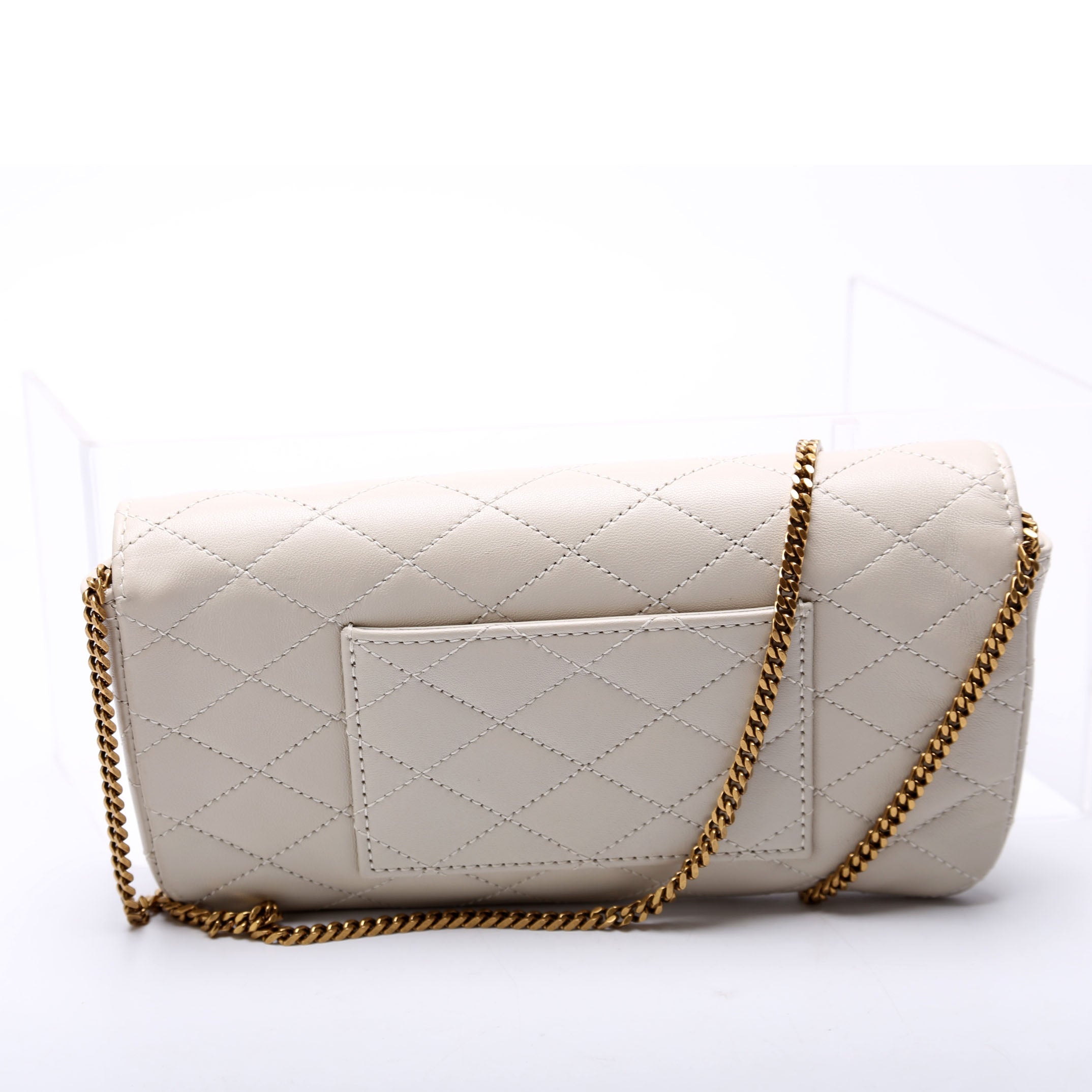 754051 Gaby Phone Case Quilted Lambskin White