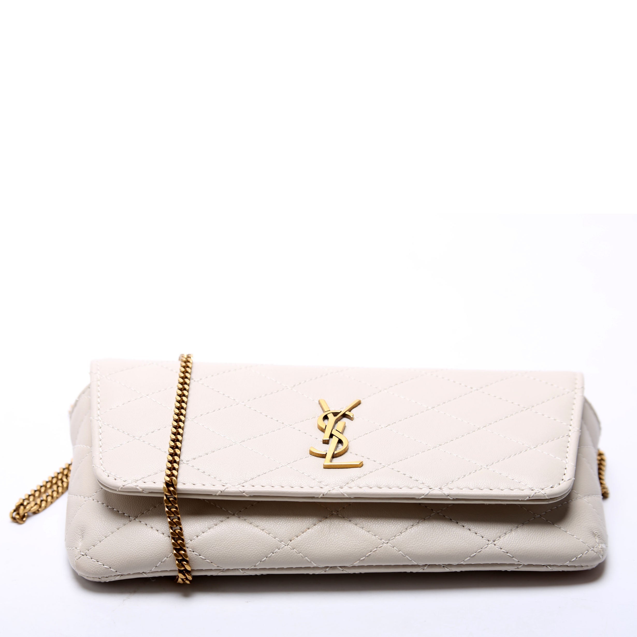 754051 Gaby Phone Case Quilted Lambskin White