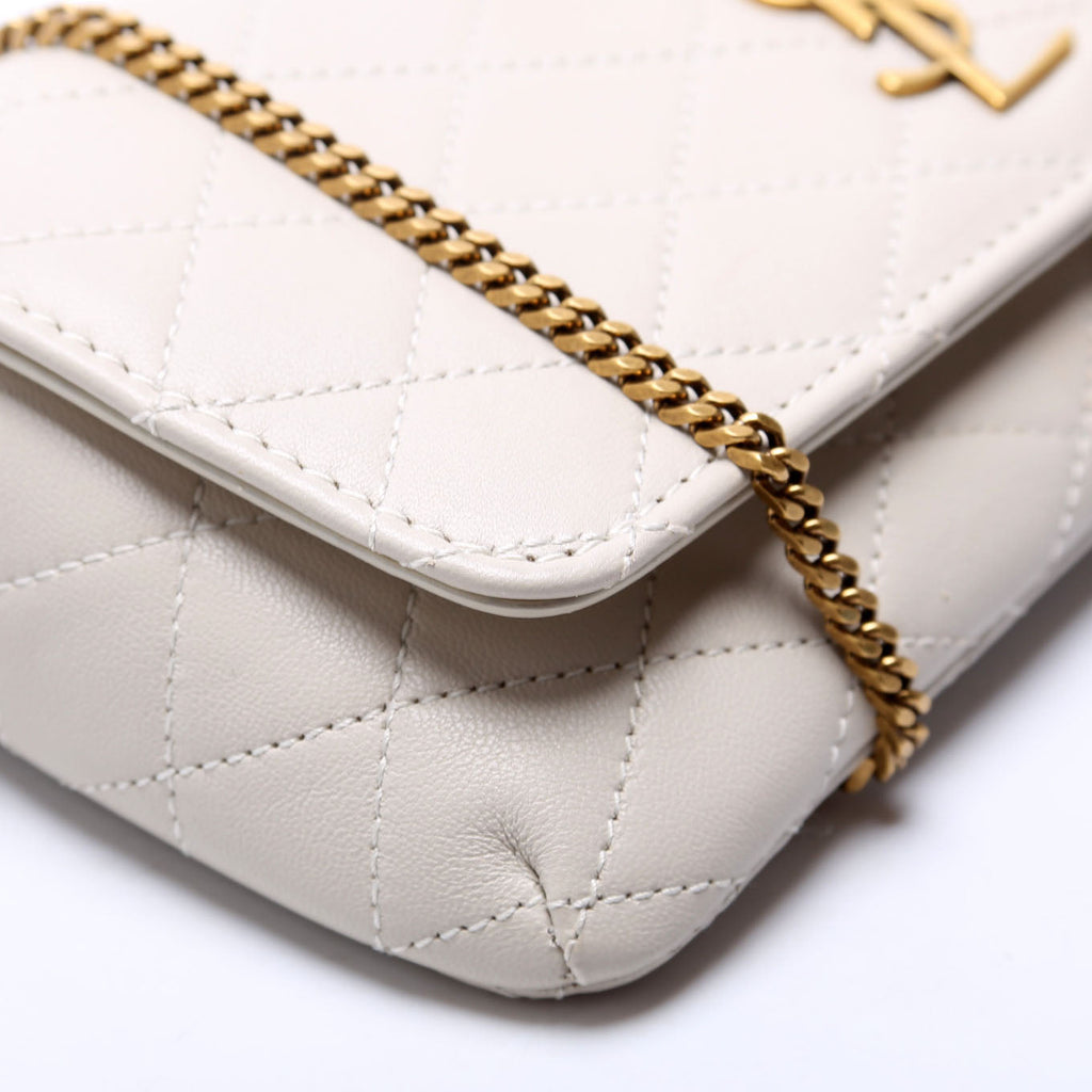 754051 Gaby Phone Case Quilted Lambskin White