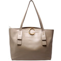 C Zipped Shopping Medium Leather Tote