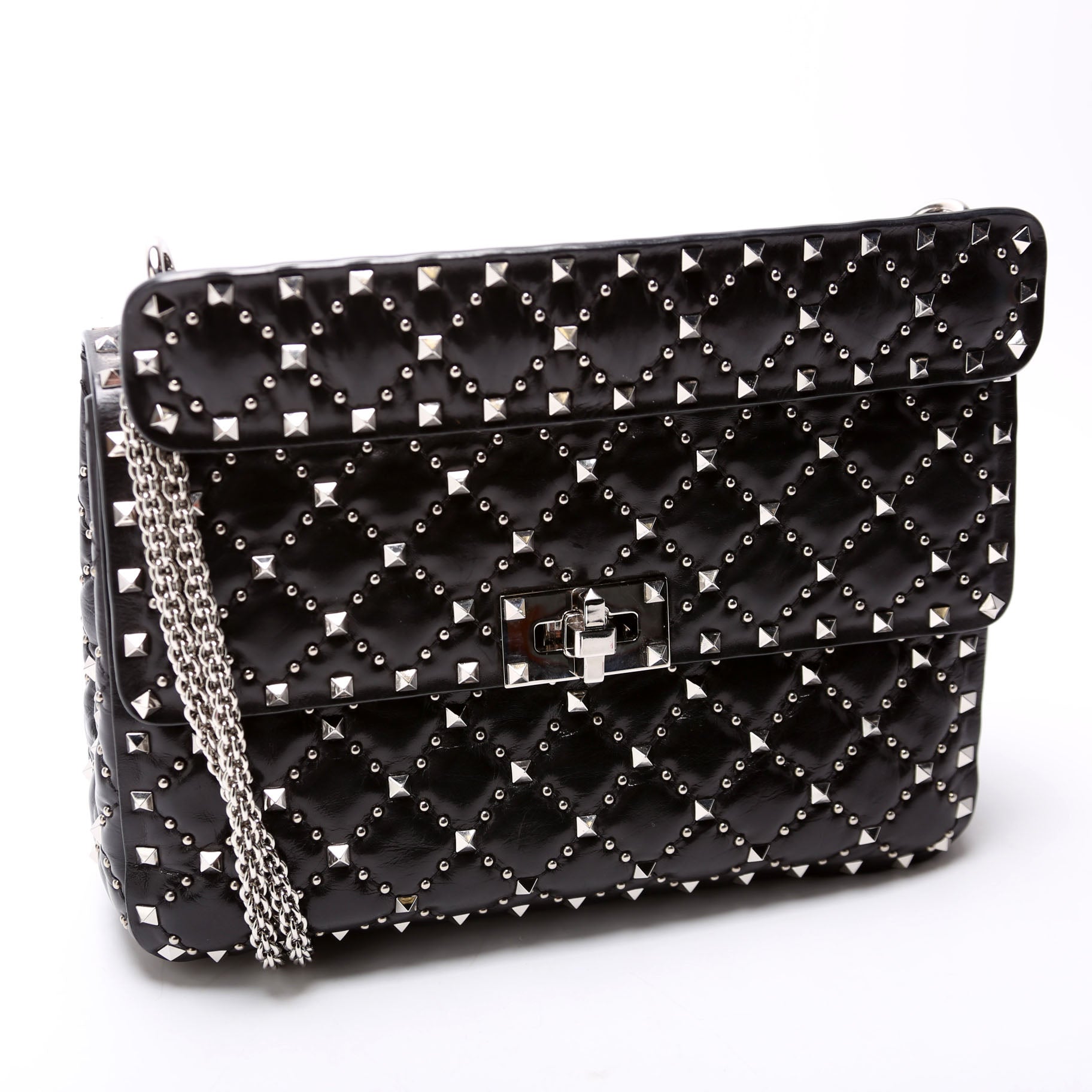 Rockstud Spike Studded Shoulder Medium Black