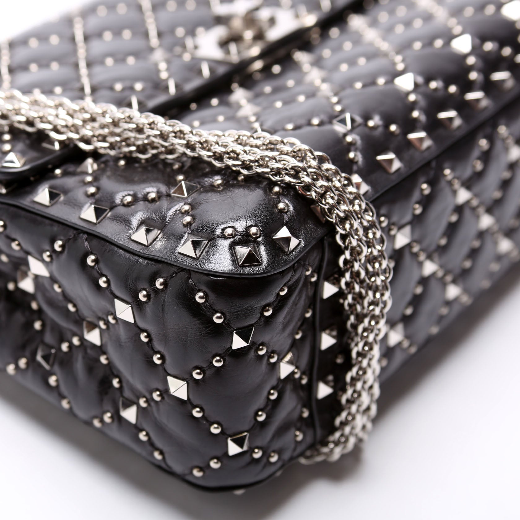Rockstud Spike Studded Shoulder Medium Black