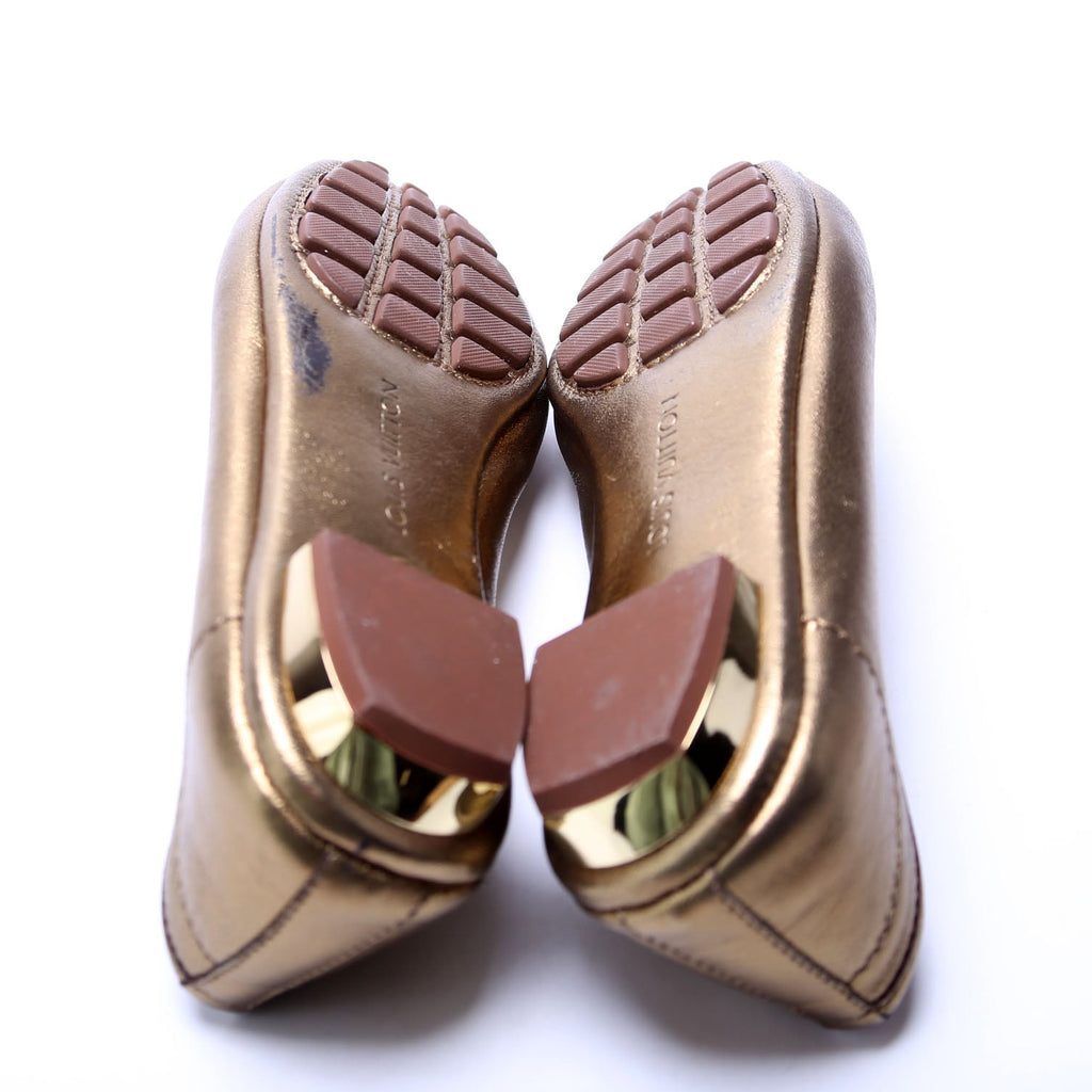 LV Bronze Leather Ballet Flats Size 35.5