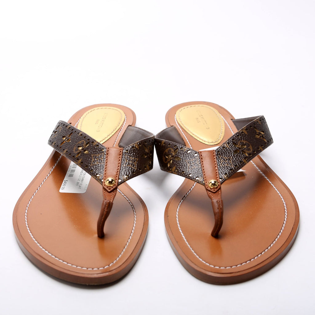 Sunny Flat Thong Sandals Size 39.5 Brown
