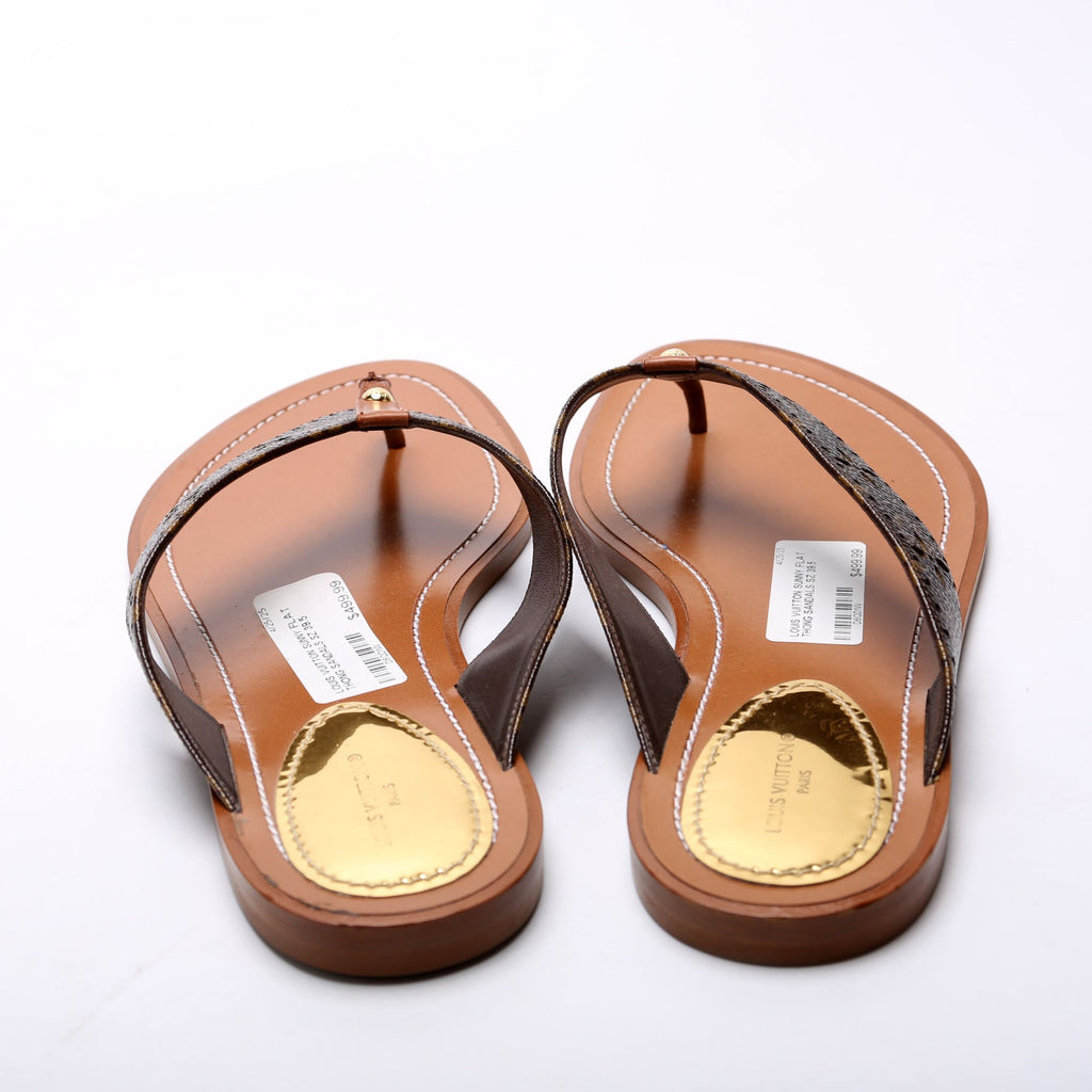 Sunny Flat Thong Sandals Size 39.5 Brown