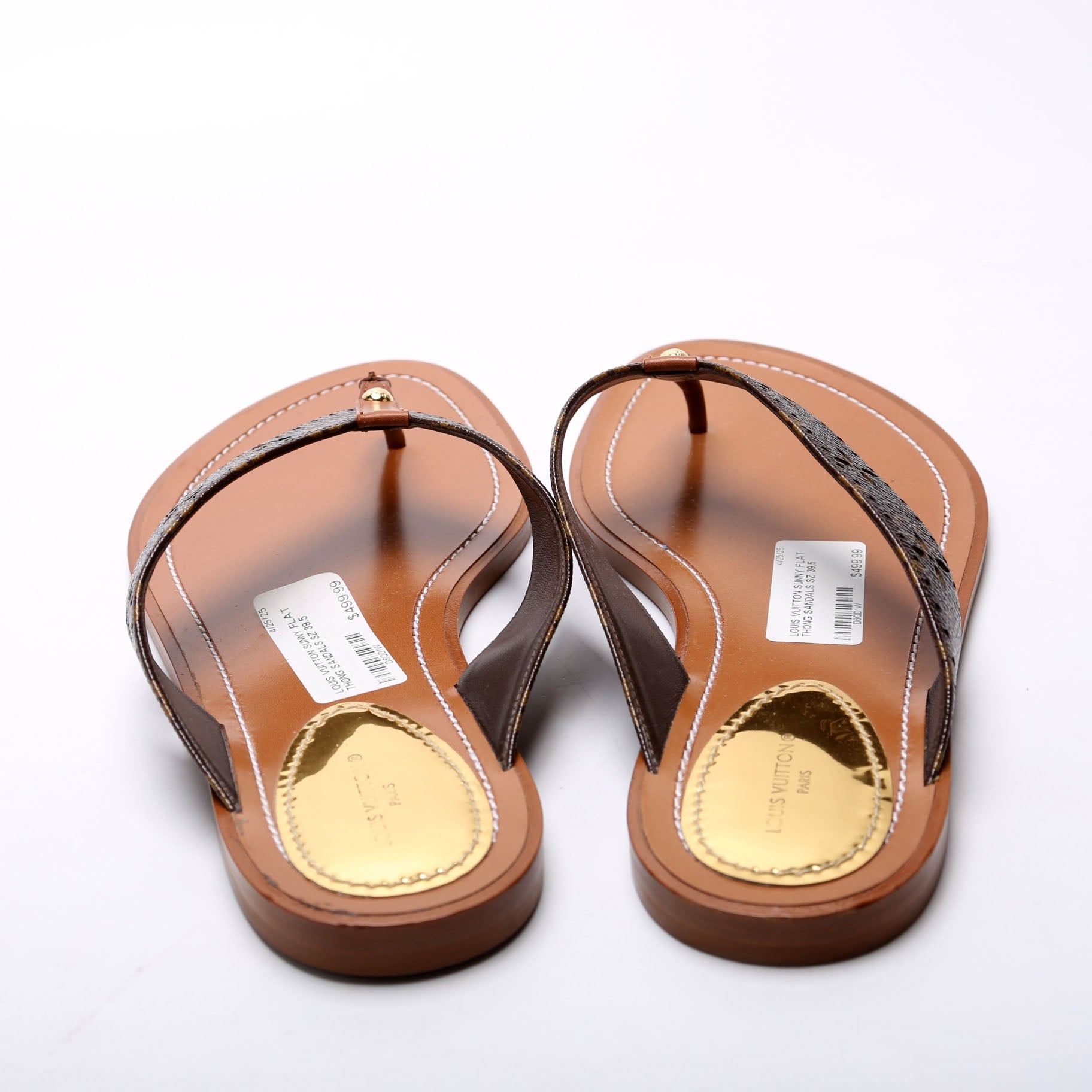 Sunny Flat Thong Sandals Size 39.5 Brown