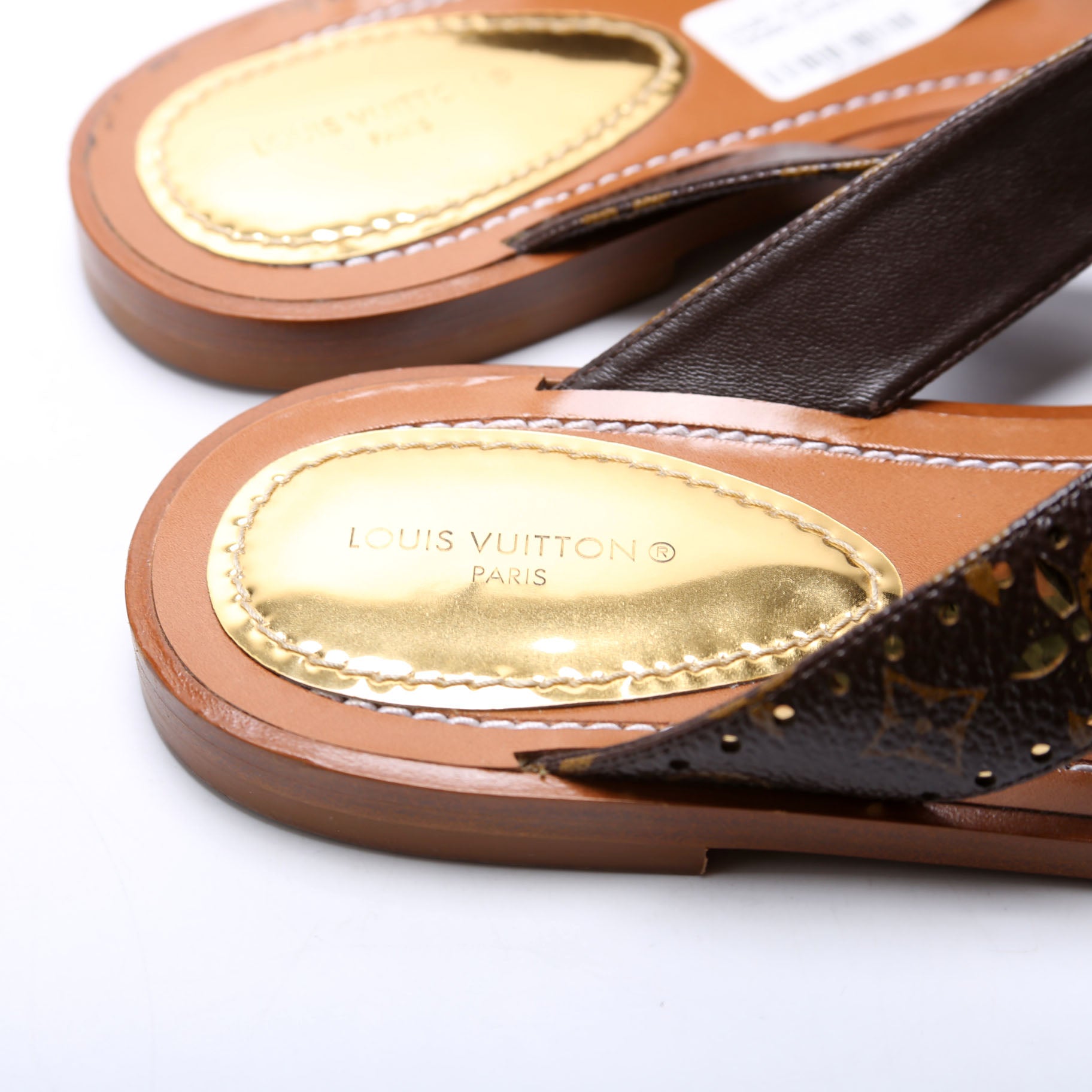Sunny Flat Thong Sandals Size 39.5 Brown