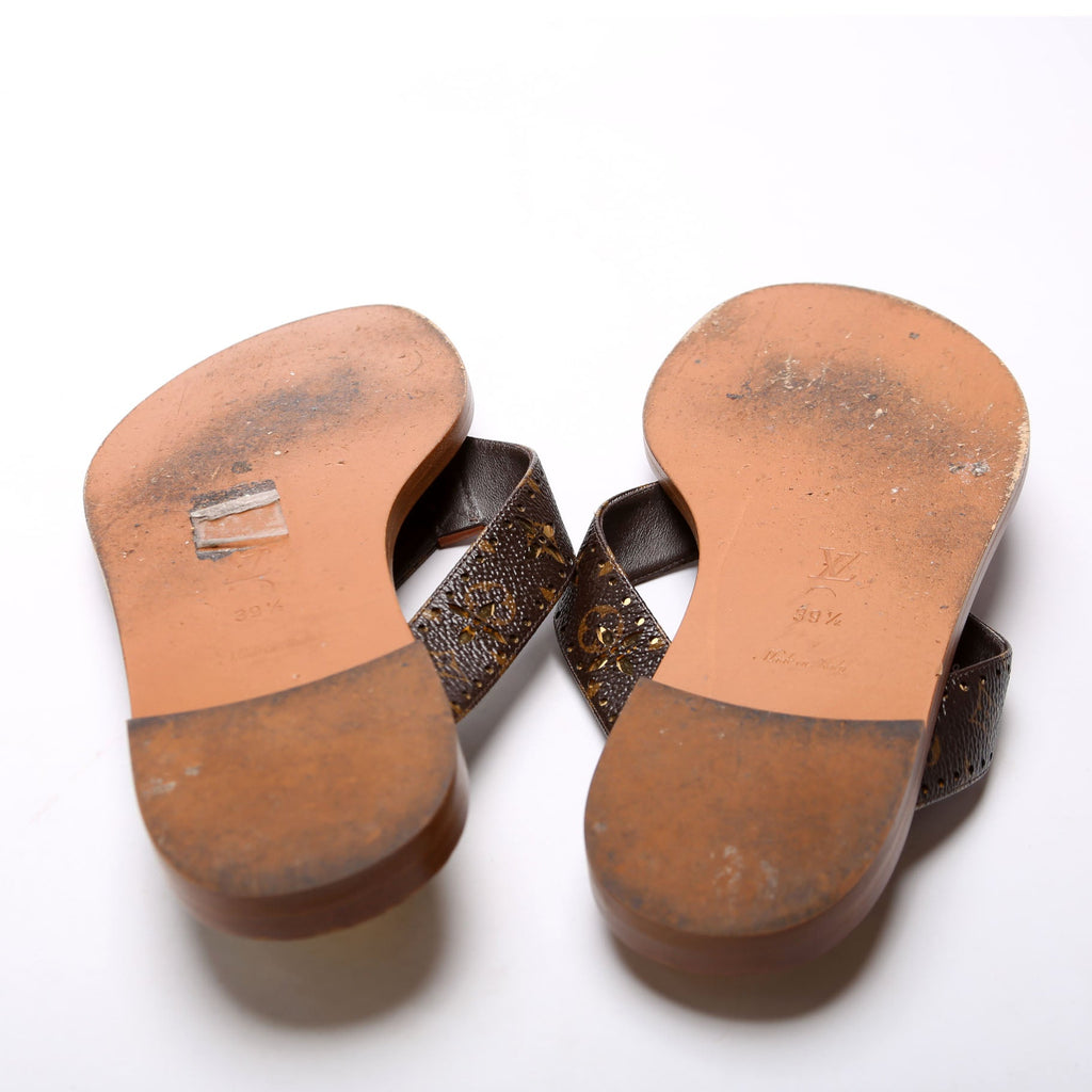 Sunny Flat Thong Sandals Size 39.5 Brown
