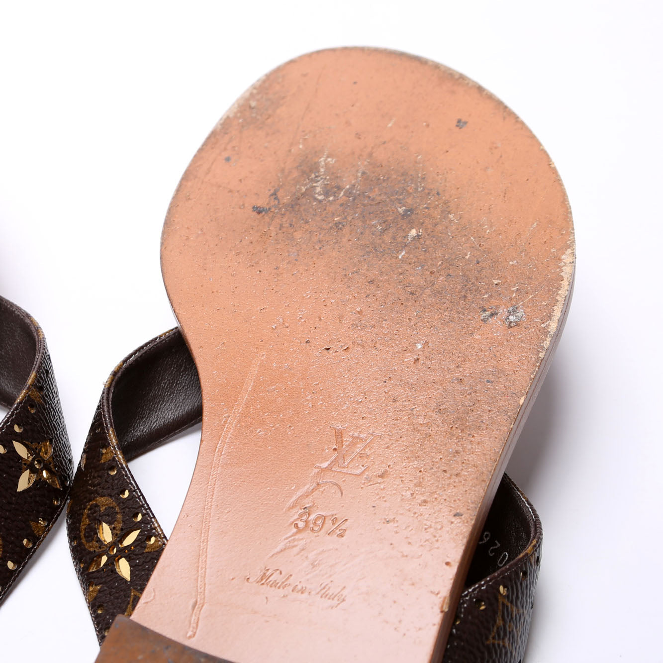 Sunny Flat Thong Sandals Size 39.5 Brown