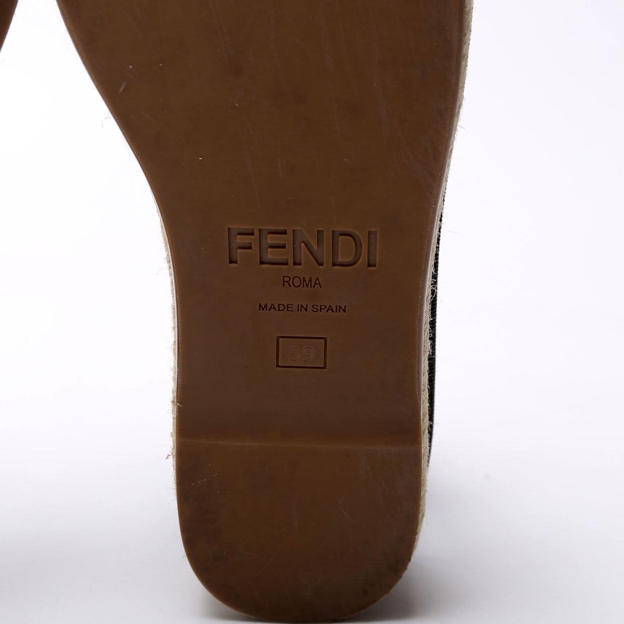 FF Embossed Nappa Platform Espadrilles Size 39 Black