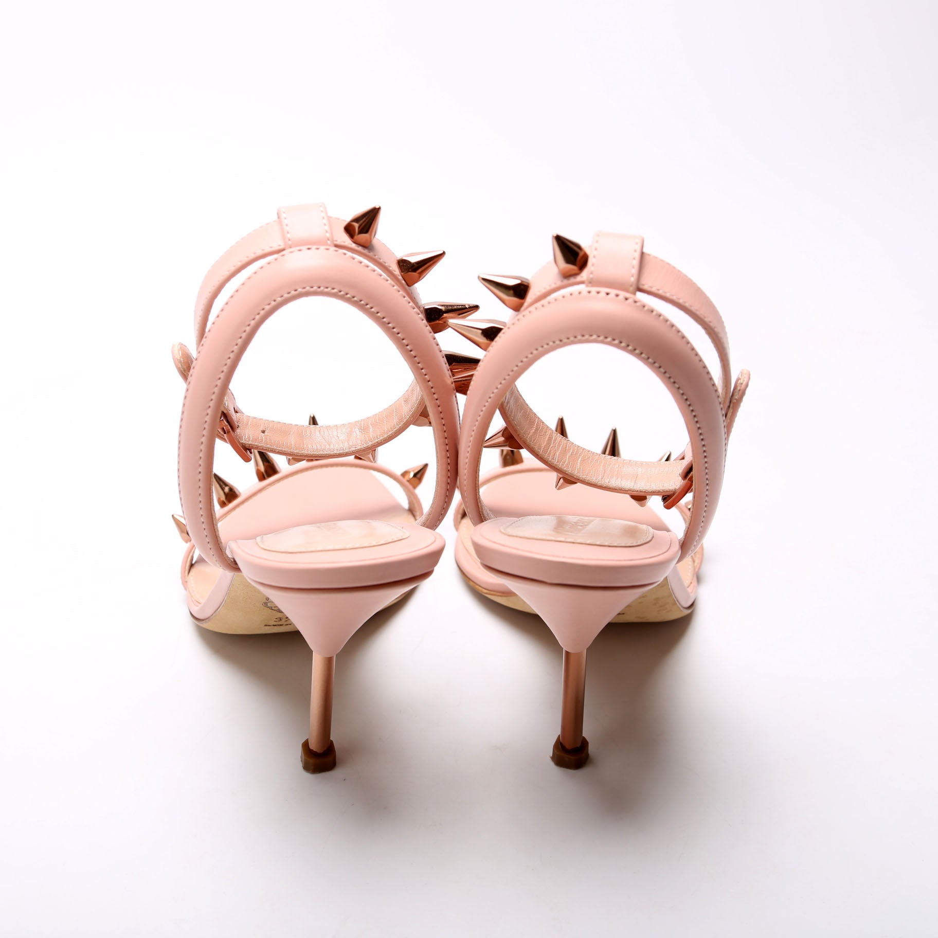 Punk Stud Leather Sandals Size 37.5 Pink