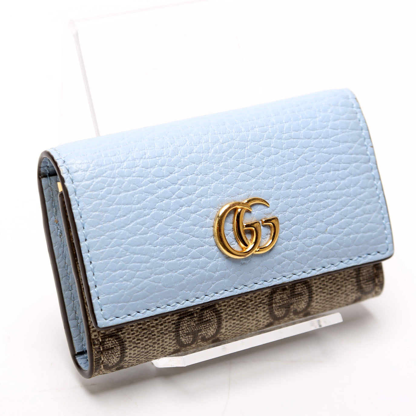456118 Marmont GG Supreme Key Case Blue