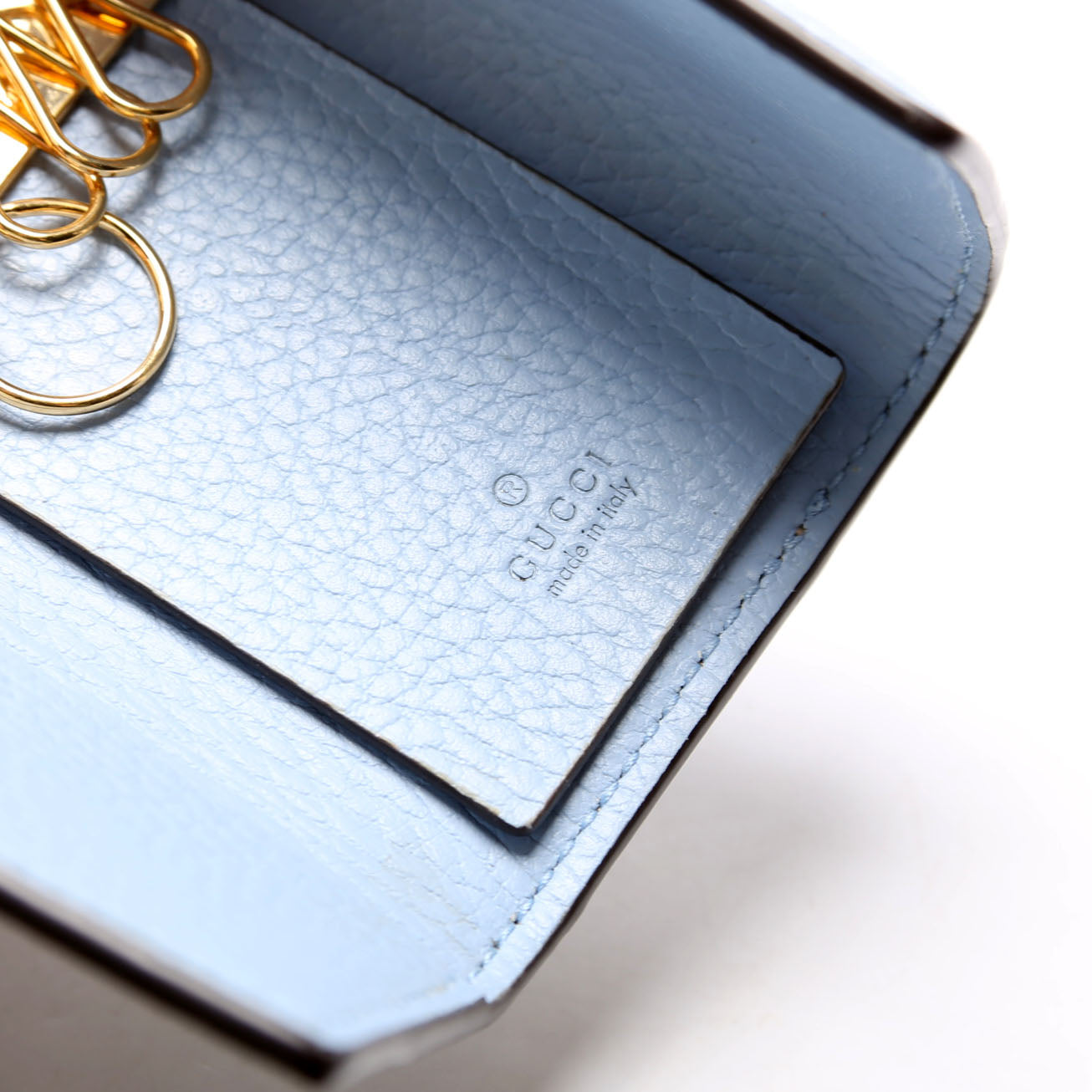 456118 Marmont GG Supreme Key Case Blue