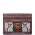 523159 Ophidia GG Card Case Brown