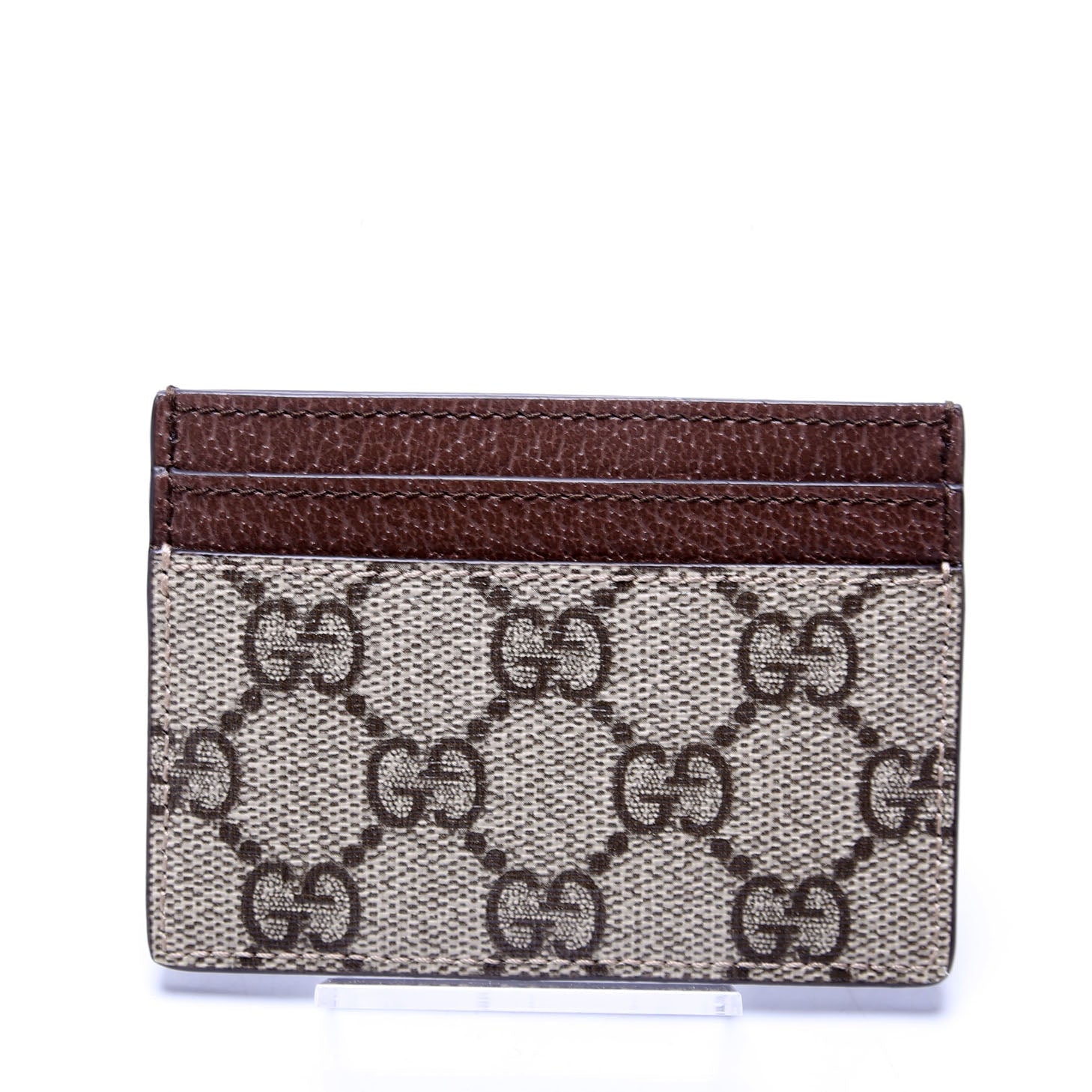 523159 Ophidia GG Card Case Brown