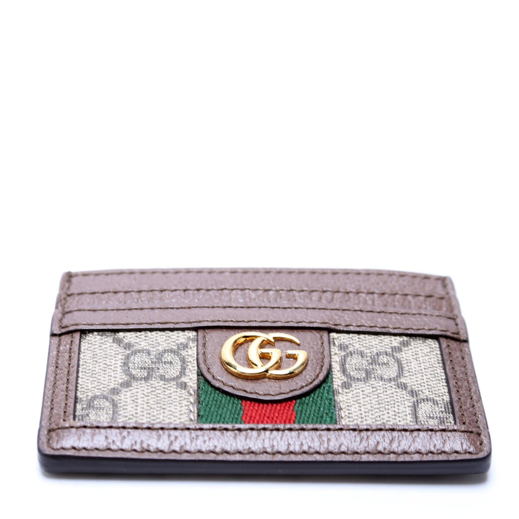 523159 Ophidia GG Card Case Brown