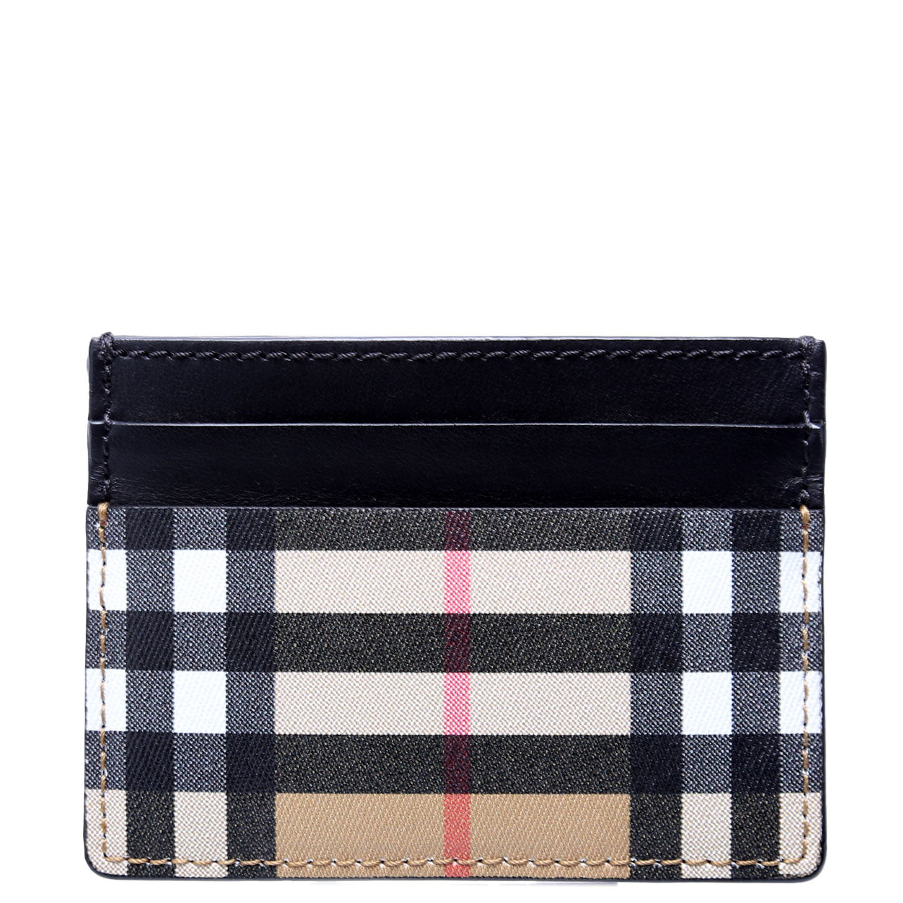 Vintage Check Card Holder Black