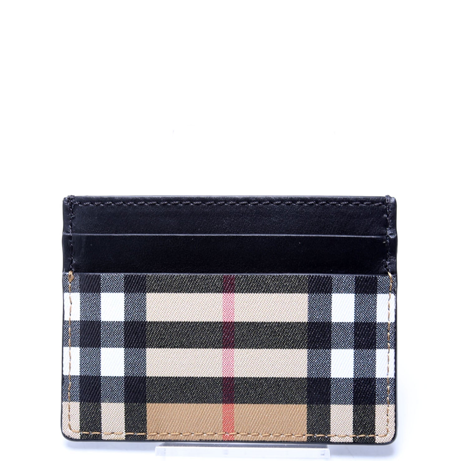 Vintage Check Card Holder Black