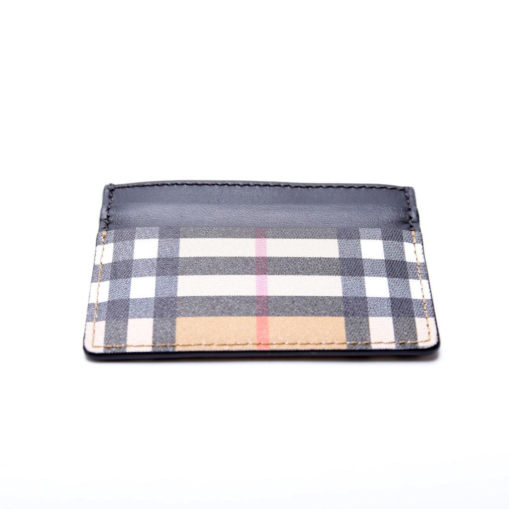 Vintage Check Card Holder Black