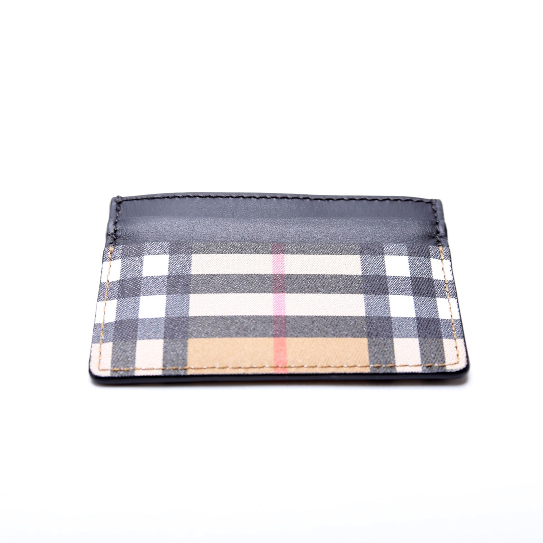 Vintage Check Card Holder Black