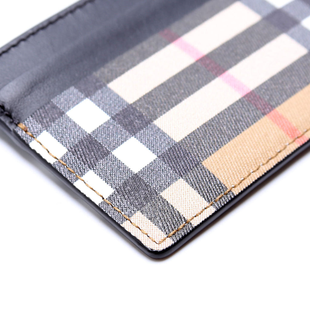 Vintage Check Card Holder Black