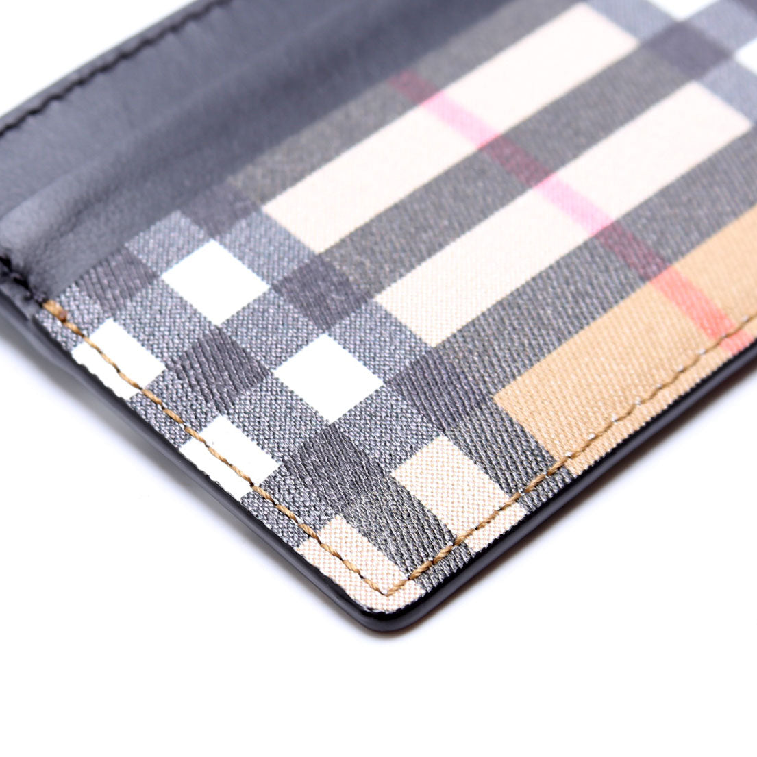 Vintage Check Card Holder Black