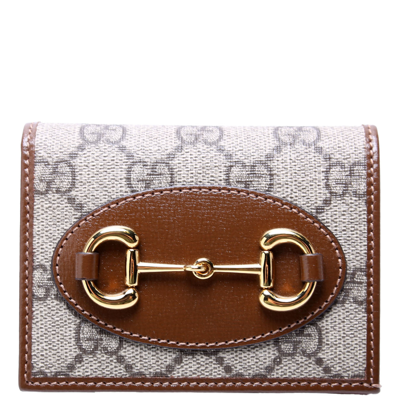 621887 Horsebit 1955 GG Supreme Card Case Brown