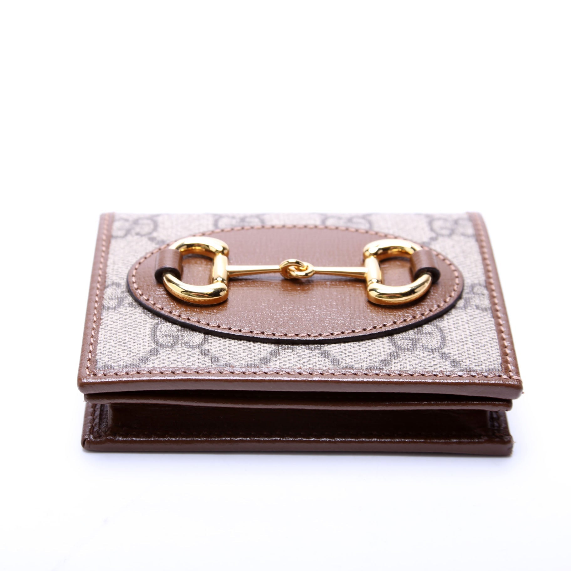 621887 Horsebit 1955 GG Supreme Card Case Brown